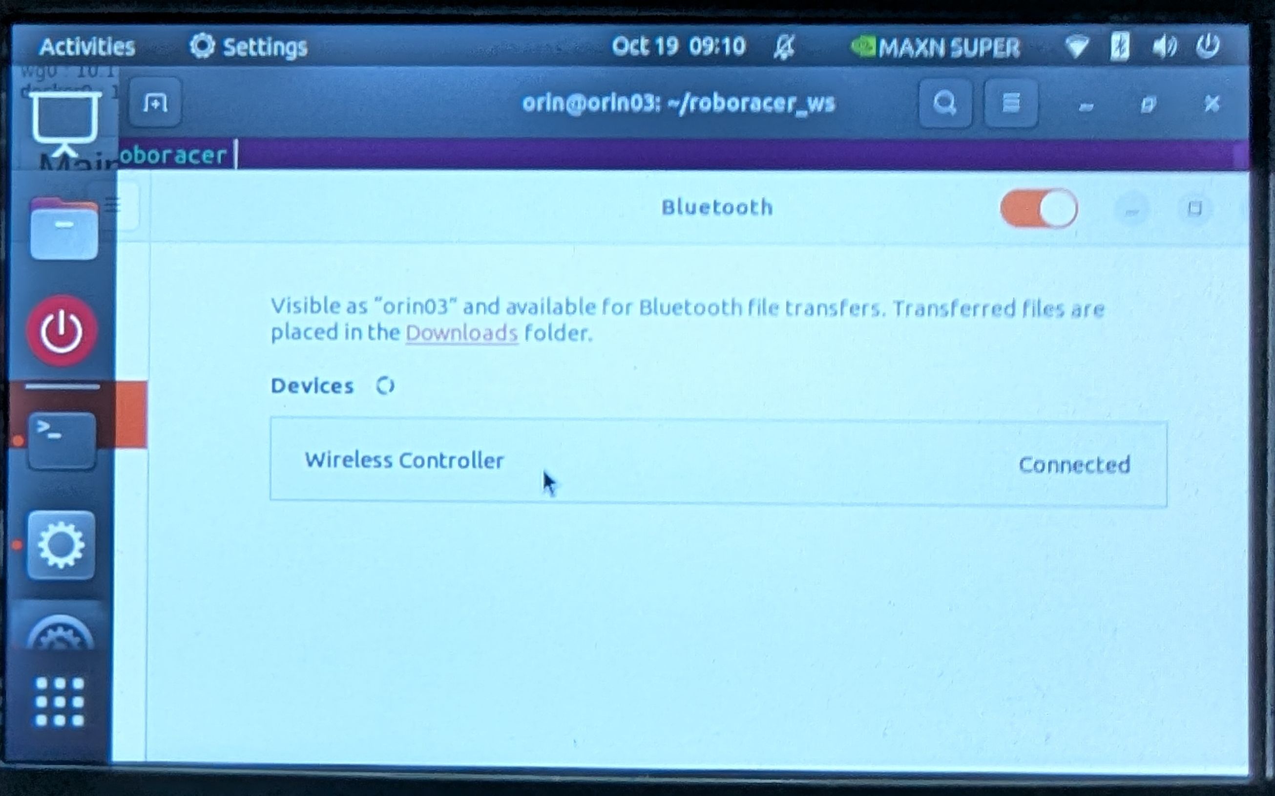 Bluetooth Settings Connected Joystick